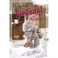 3D Holographic Wonderful Husband Me to You Bear Christmas Card Image Preview